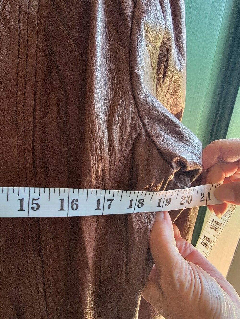 bagatelle Women's Chestnut Brown Leather Zip Jacket - Picture 5 of 5